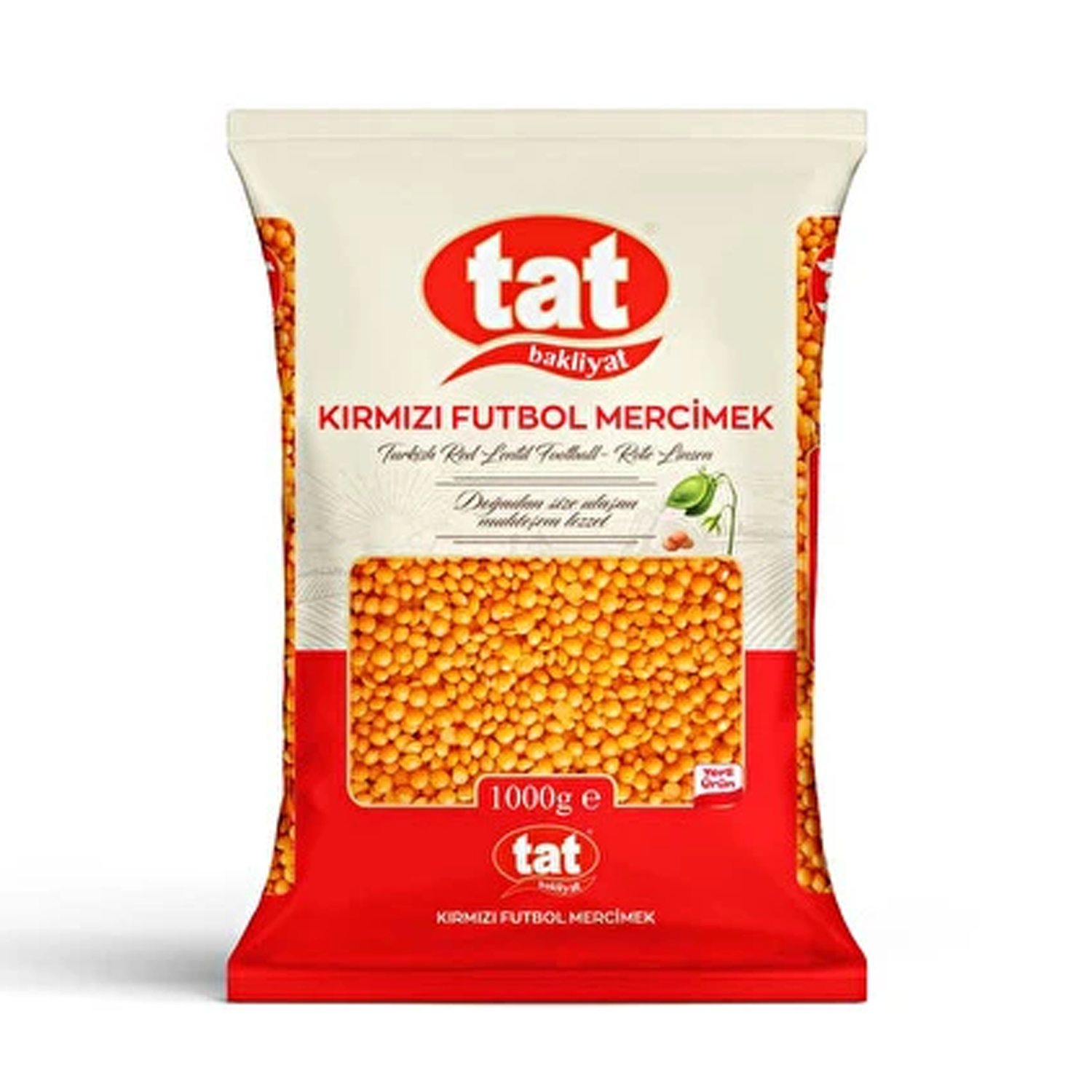 Tat Kırmızı Mercimek Futbol Yerli 1.000 Gr 