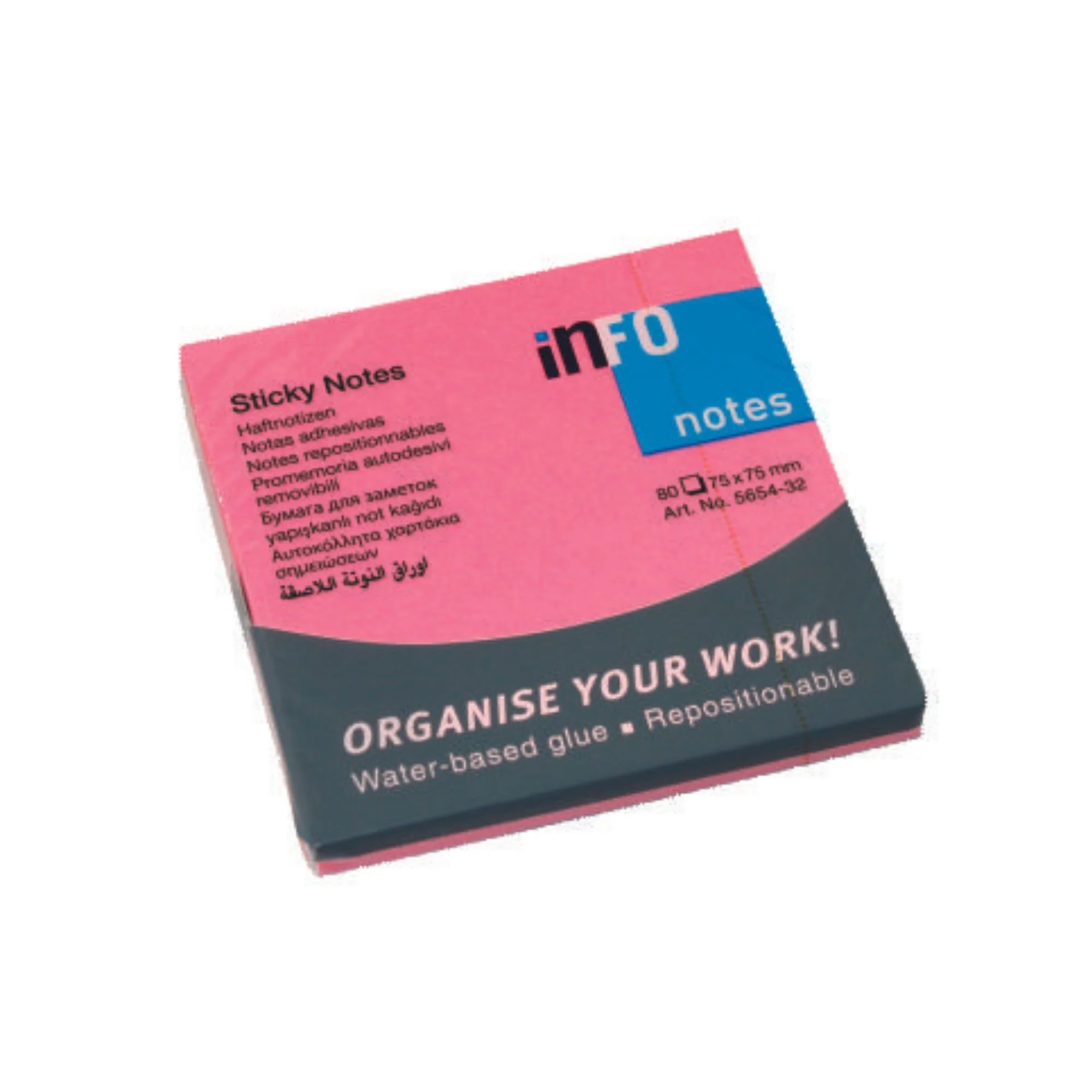 İNFO NOTES 75X75 PEMBE 80 YAPRAK