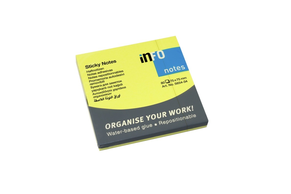 İNFO NOTES 75X75 SARI 80 YAPRAK
