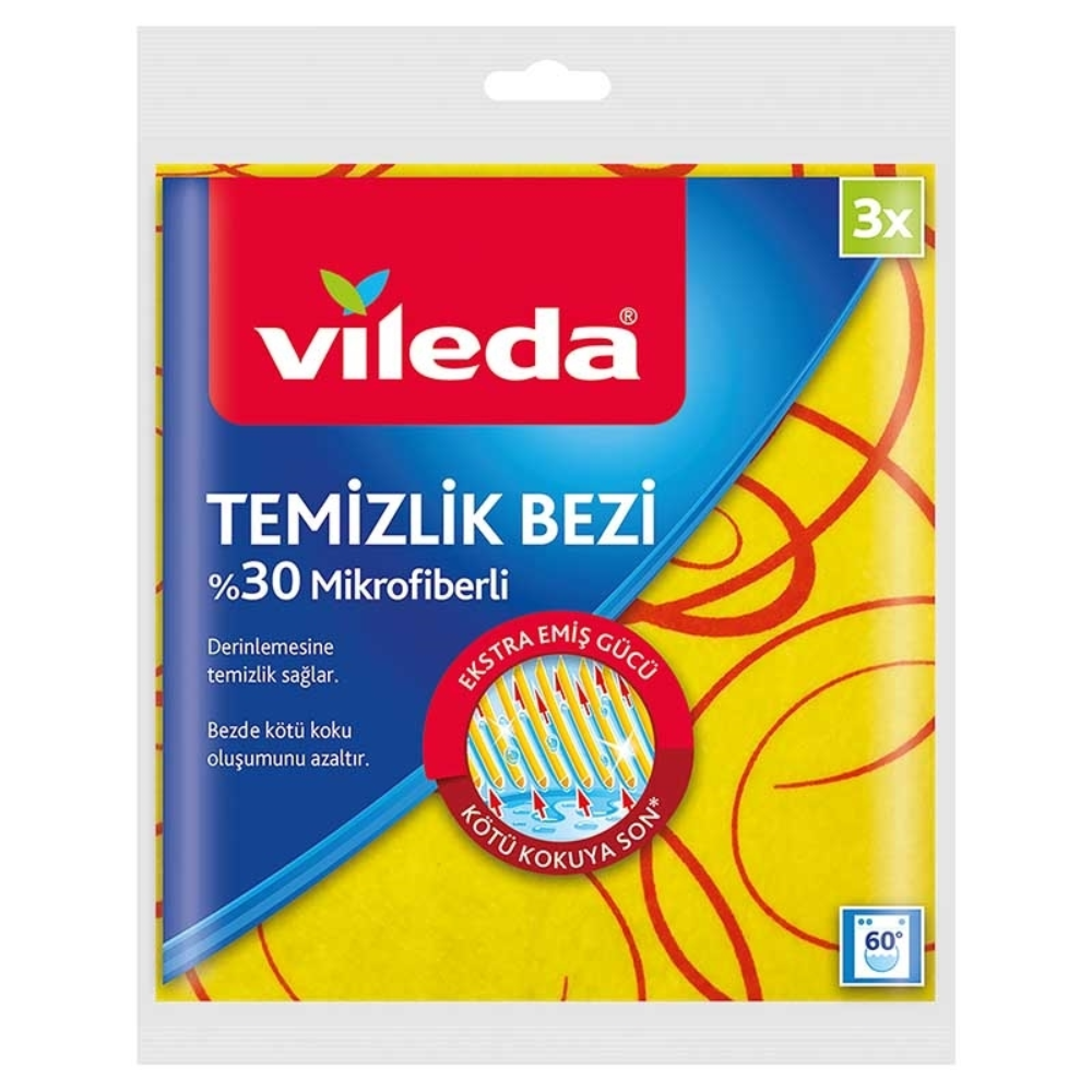 VİLEDA TEMIZLIK BEZI 3'LU EKO %30 M.FIBER
