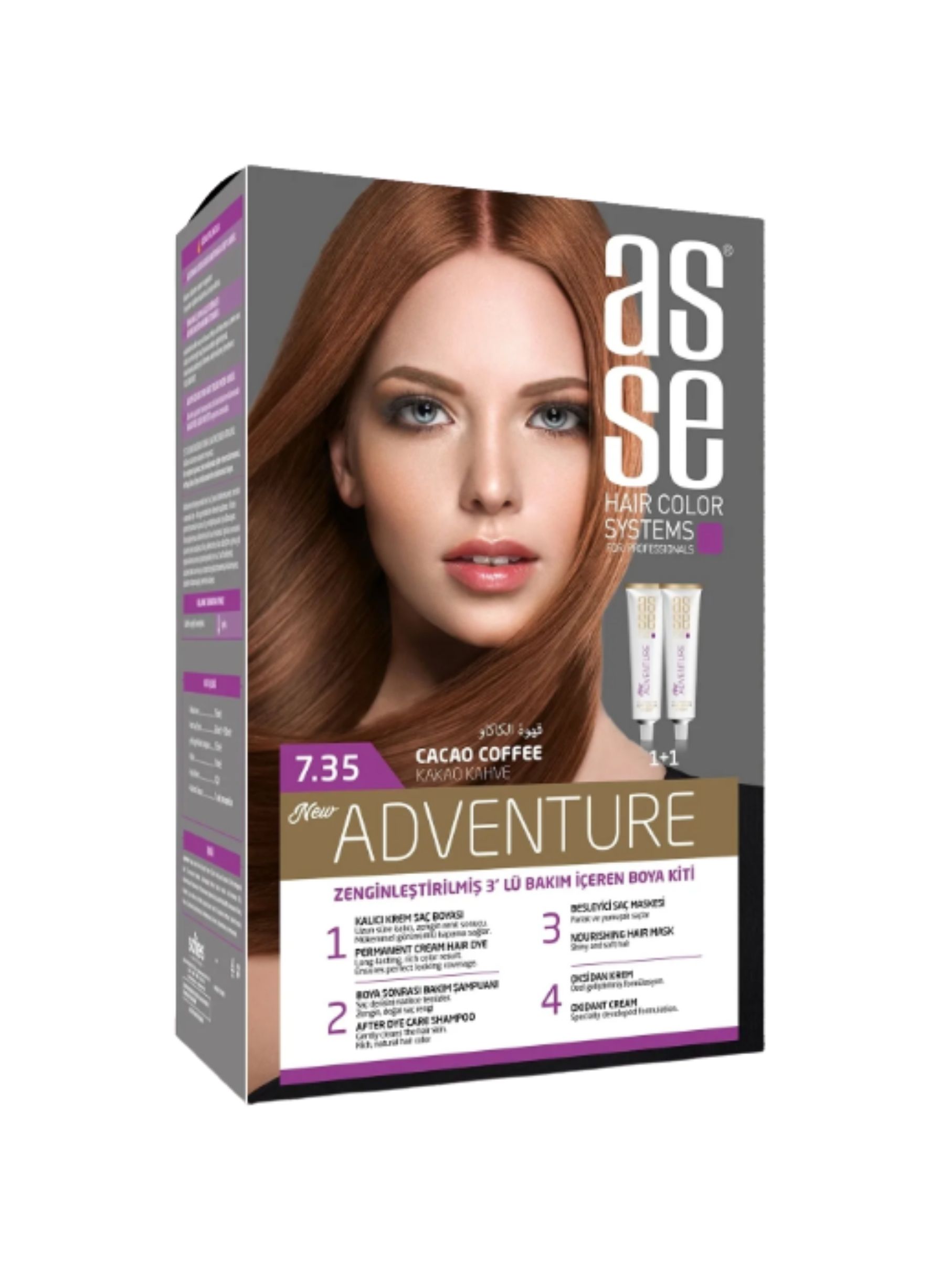 ASSE(7.35)SAÇ RENKLERİ SETİ KAKAO KIAHVE