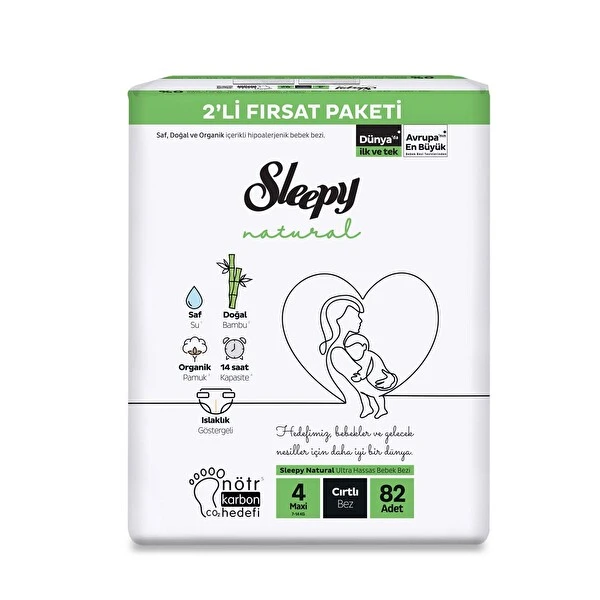 SLEEPY FIRSAT PAKET NATURAL 2'Lİ MAXI 82 ADT