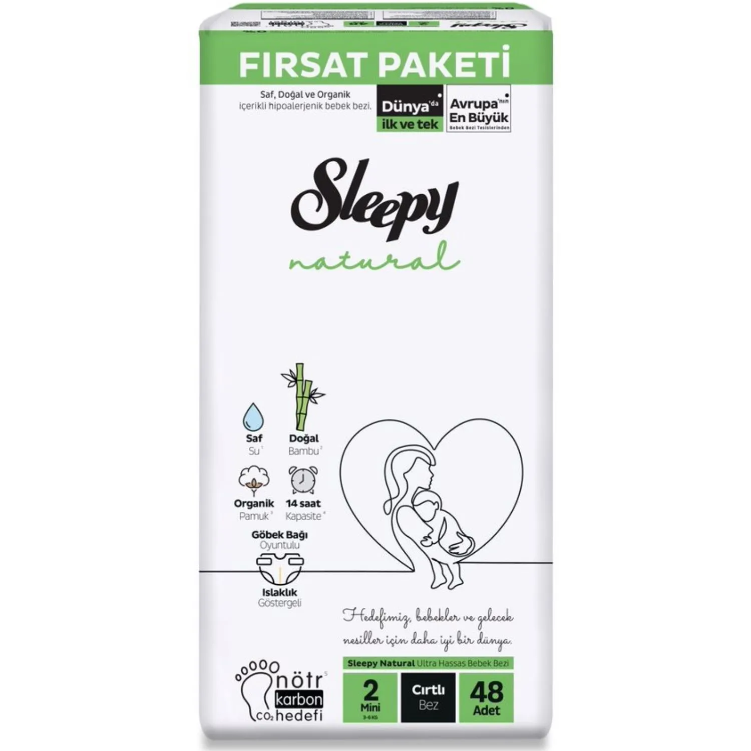 SLEEPY FIRSAT PAKET NATURAL 2'Lİ MİNİ 48 ADT