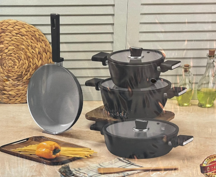 POLOCHEF  VİSTA 7 PARCA TENCERE SET GREY